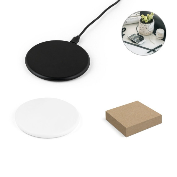 SOVERY. Snelle 10W draadloze oplader in gerecycled ABS (100% rABS)