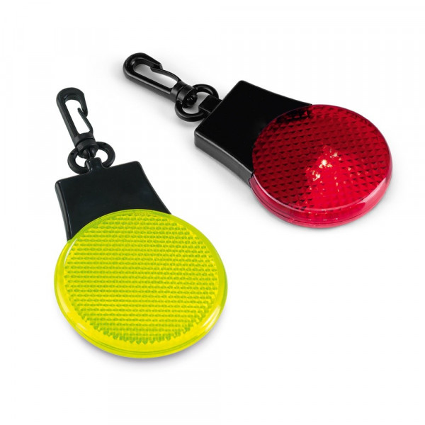 NIBALI. Ronde veiligheidslamp aan karabijhaak met 3 LED lichtjes
