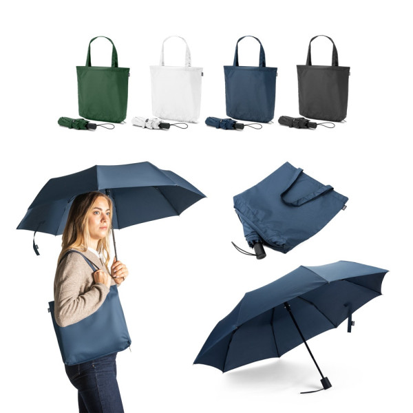 SKYLAR. 2-in-1 paraplu met gerecyclede polyester boodschappentas inbegrepen